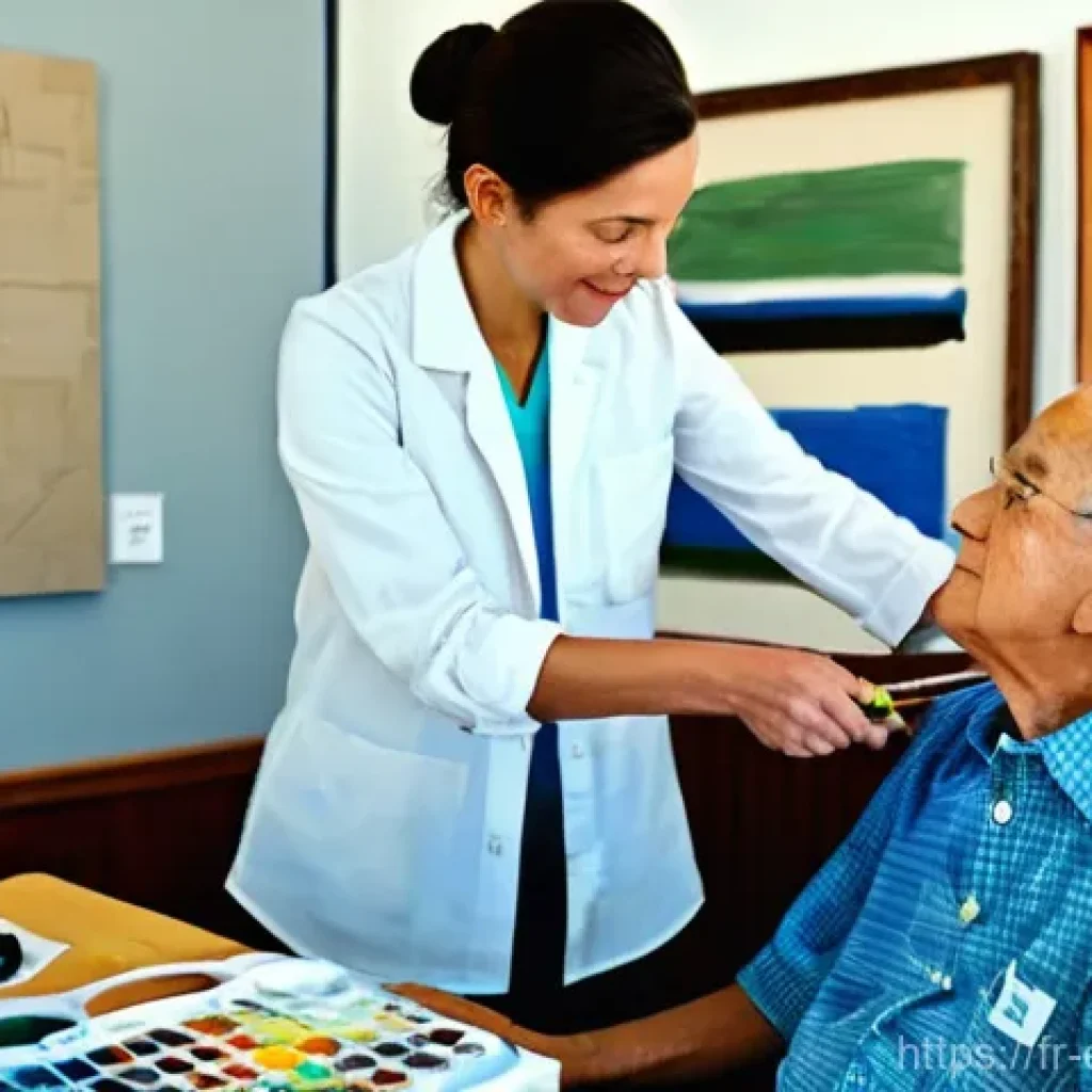 작업치료사의 하루 일과 - **Prompt:** A skilled female occupational therapist, in her late 30s with a kind and encouraging exp...