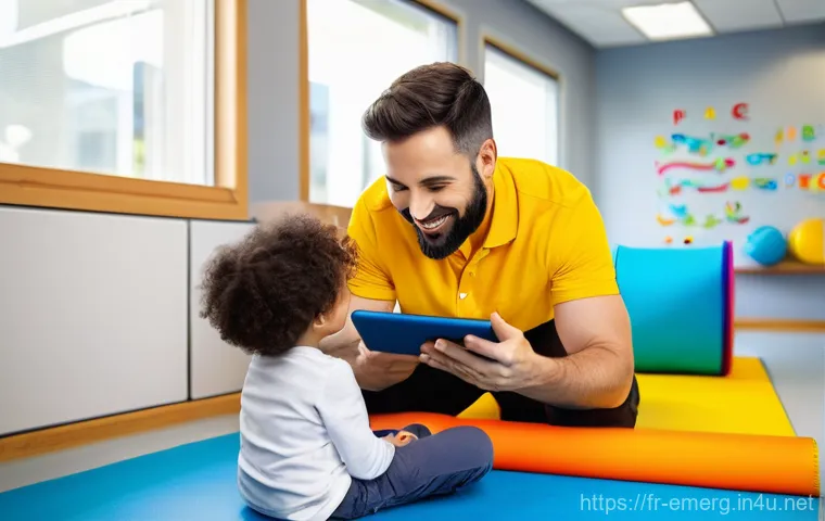 작업치료사의 하루 일과 - **Prompt:** A skilled female occupational therapist, in her late 30s with a kind and encouraging exp... 작업치료사의 하루 일과 - **Prompt:** A skilled female occupational therapist, in her late 30s with a kind and encouraging exp...