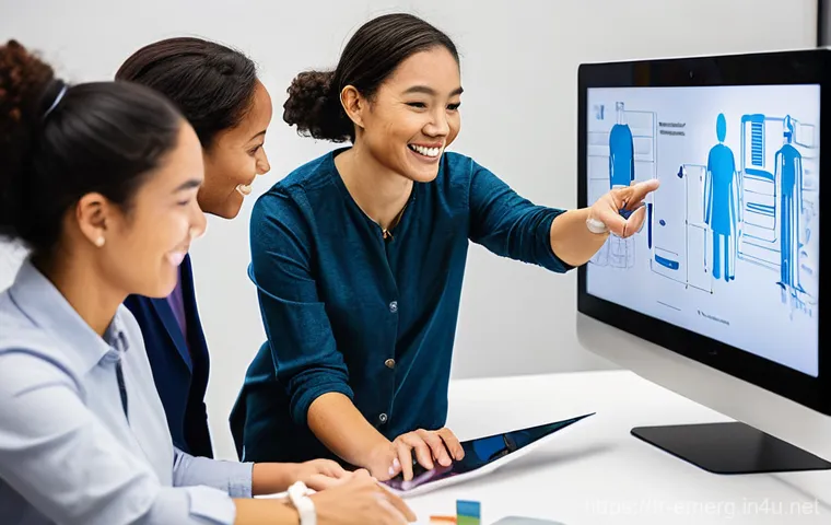 작업치료사의 이직 후 근무 경험 - **Prompt:** A dynamic, bright image depicting a female occupational therapist, in her late 30s, stan...