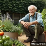 작업치료사의 치료 목표 관리 사례 - **Prompt:** A warm and inviting scene featuring an elderly French man, around 60s, with a gentle smi...