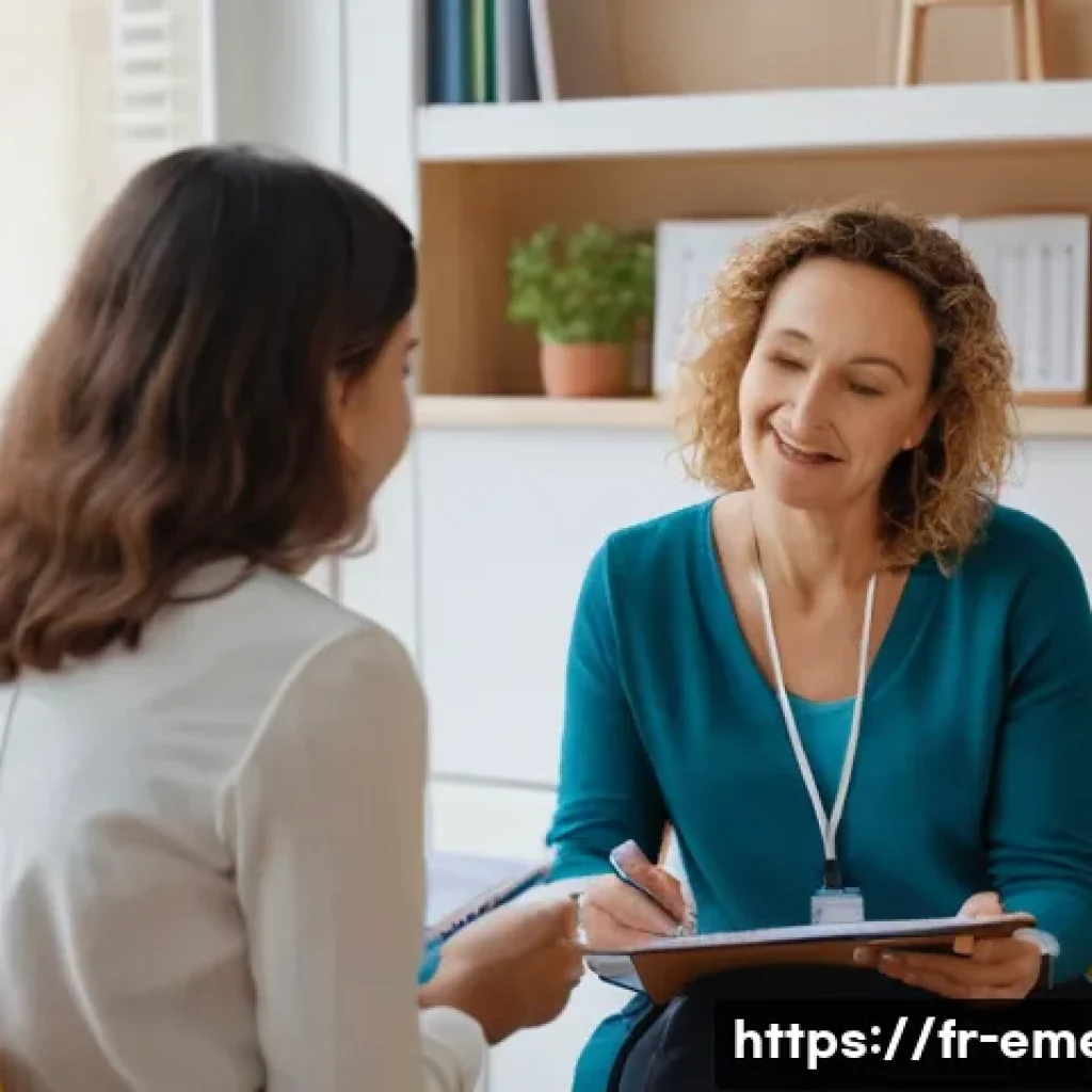 작업치료사의 임상 실습 사례 - A compassionate occupational therapist conducting a detailed patient assessment in a cozy, well-lit ...
