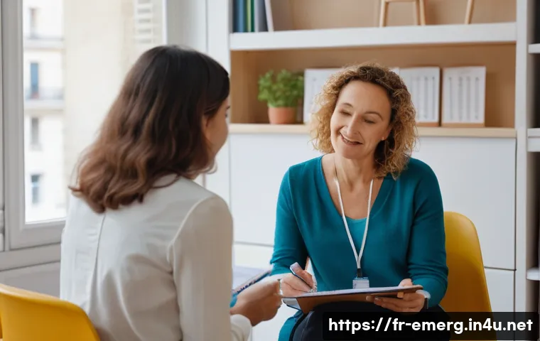 작업치료사의 임상 실습 사례 - A compassionate occupational therapist conducting a detailed patient assessment in a cozy, well-lit ...