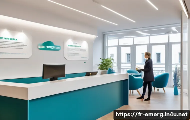 작업치료사의 비즈니스 기술 개발 - A modern occupational therapy clinic reception area in France, bright and welcoming with contemporar...